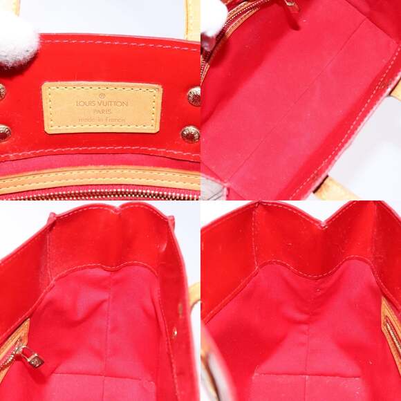LOUIS VUITTON Monogram Vernis Reade PM Hand Bag Red Rouge M91088 - Picture 12 of 13